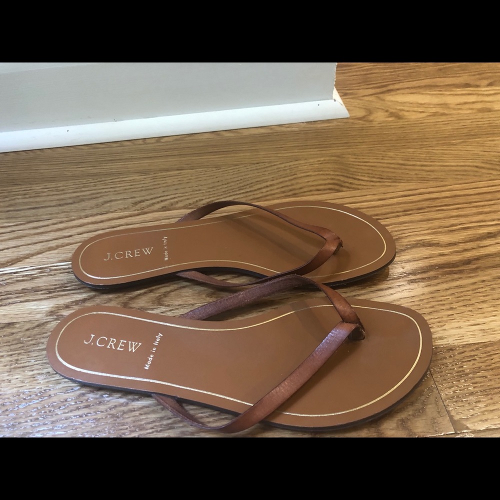 J Crew leather flip flop sandals